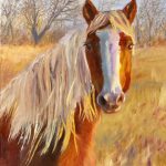 The oil painting titled Mustang Sally by artist Shirley Quaid